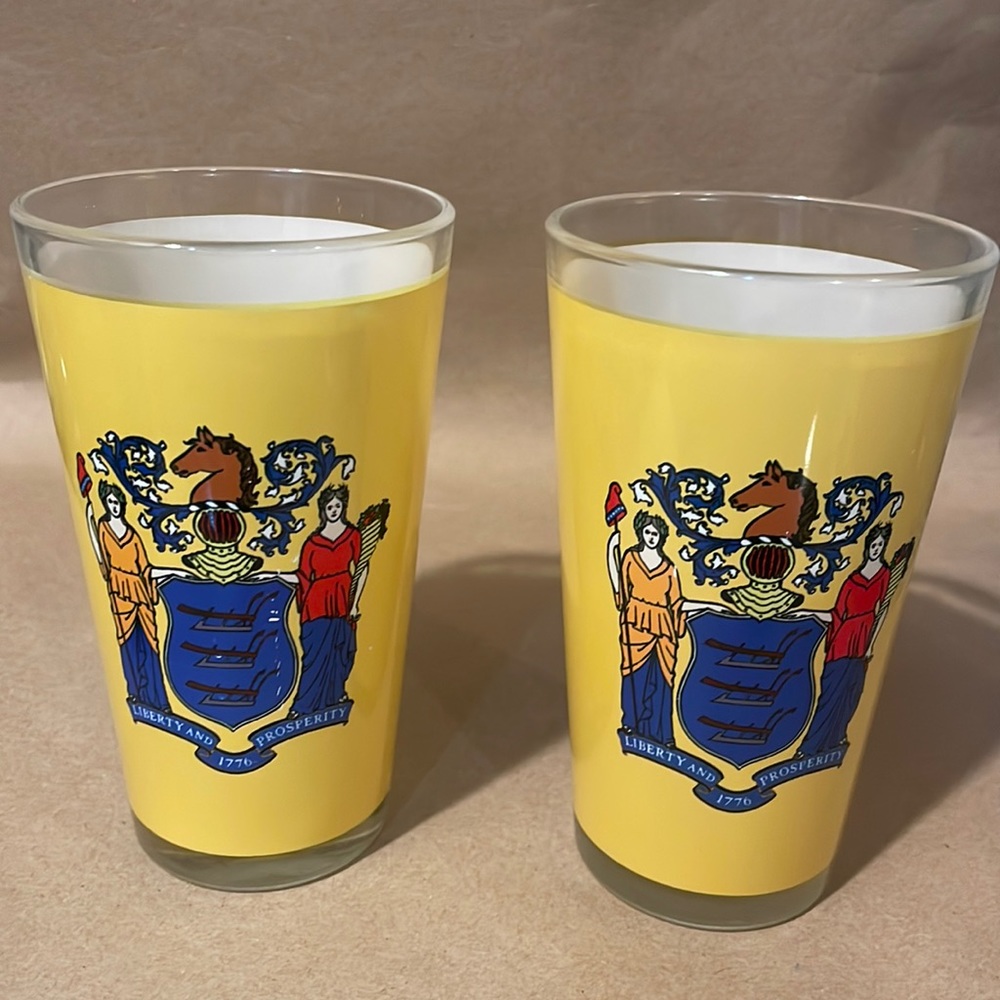 New Jersey Flag pint glasses